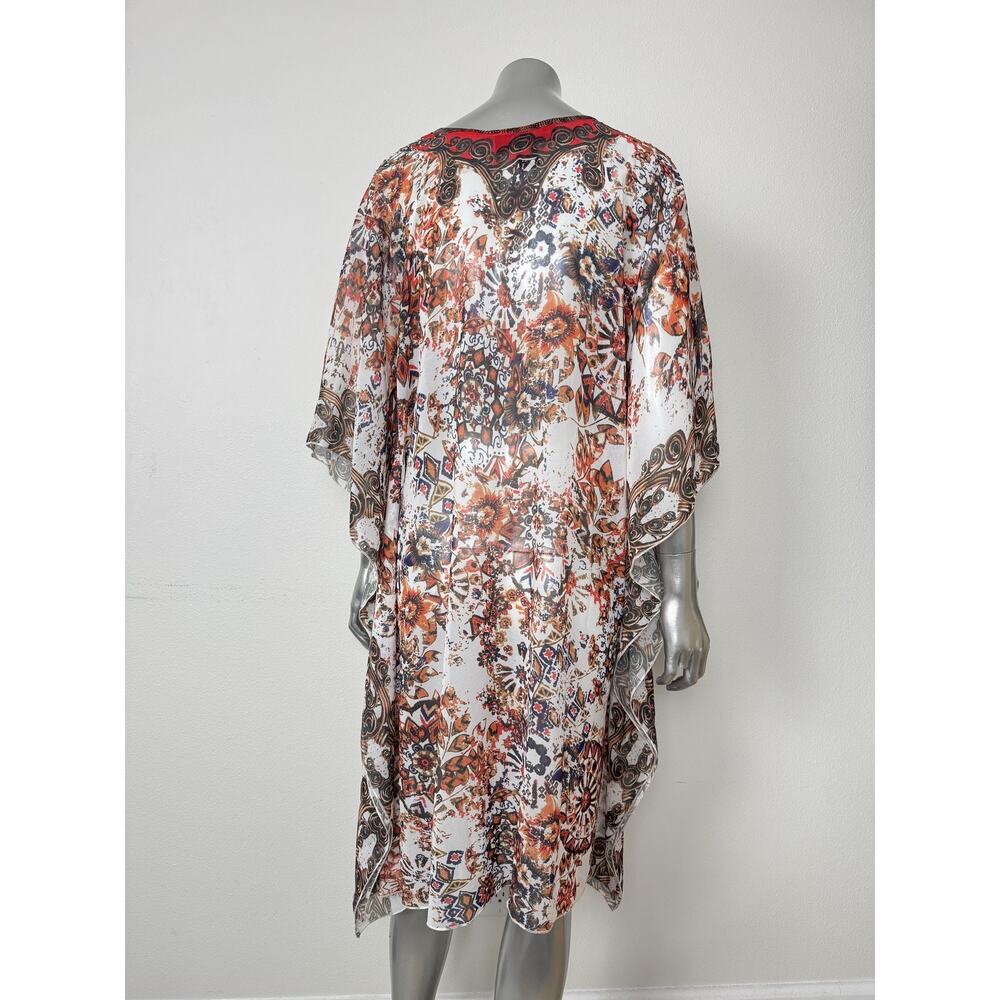 Satin Crystal Kimono Kaftan OS Camilla Rhinestone Resort Swim Colleen Lopez - Picture 10 of 16
